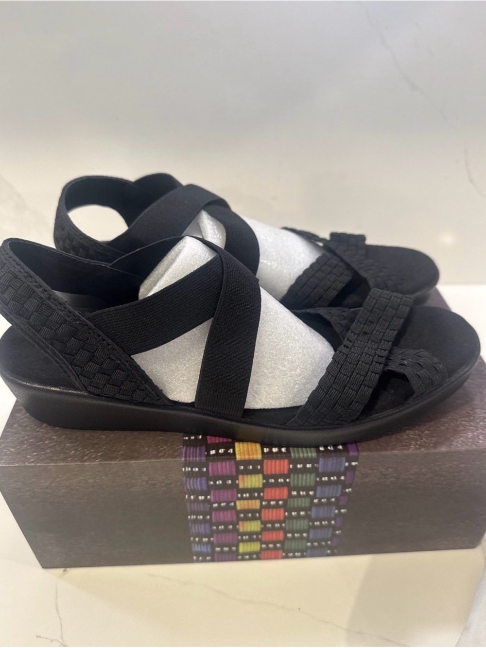 Bernie Mev Sandals Lisa Black Size 41 US10 NEW IN BOX